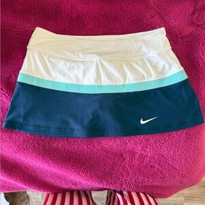 Nike White and Teal Athletic Skirt